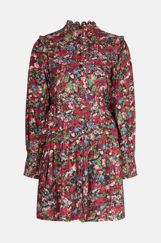 Warehouse Floral Scallop Detail Belted Mini Dress 4