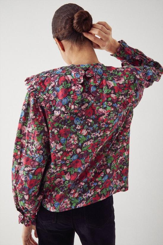 Warehouse Floral Scallop Collar Puff Sleeve Top 3