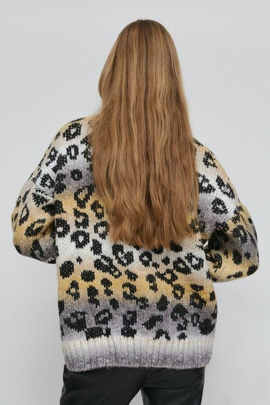 Warehouse Ombre Animal Knit Cardigan 3