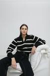 Warehouse Cosy Collared Stripe Knit Jumper thumbnail 1