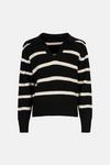 Warehouse Cosy Collared Stripe Knit Jumper thumbnail 4