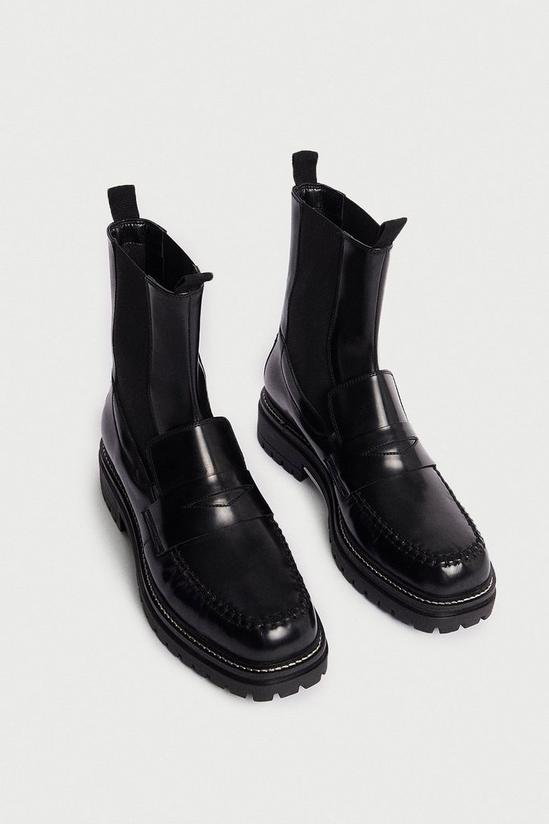 Warehouse Real Leather Loafer-style Boot 2