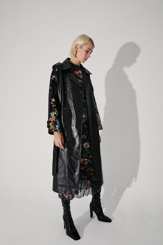 Warehouse British Museum X Mary Delany Embroidered Trench 1