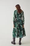 Warehouse Pleated Midi Belted Shirt Dress In Print thumbnail 3