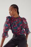 Warehouse Dobby Frill Blouse In Floral thumbnail 1