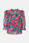 Warehouse Dobby Frill Blouse In Floral thumbnail 4
