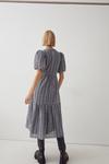 Warehouse Puff Sleeve Tiered Midi Dress In Check thumbnail 3