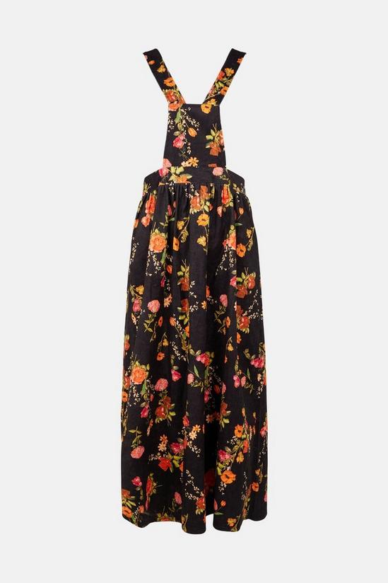 Warehouse Cord Floral Print Pinafore Midi Dress 4