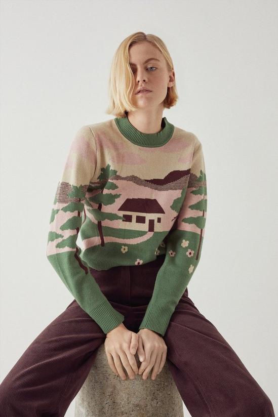 Warehouse Scenic House Knit Jumper 1