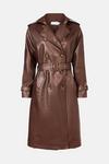 Warehouse Faux Leather Trench Coat thumbnail 4