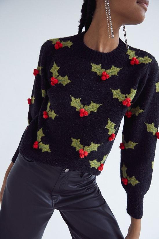 Warehouse Christmas Holly Knit Jumper 2