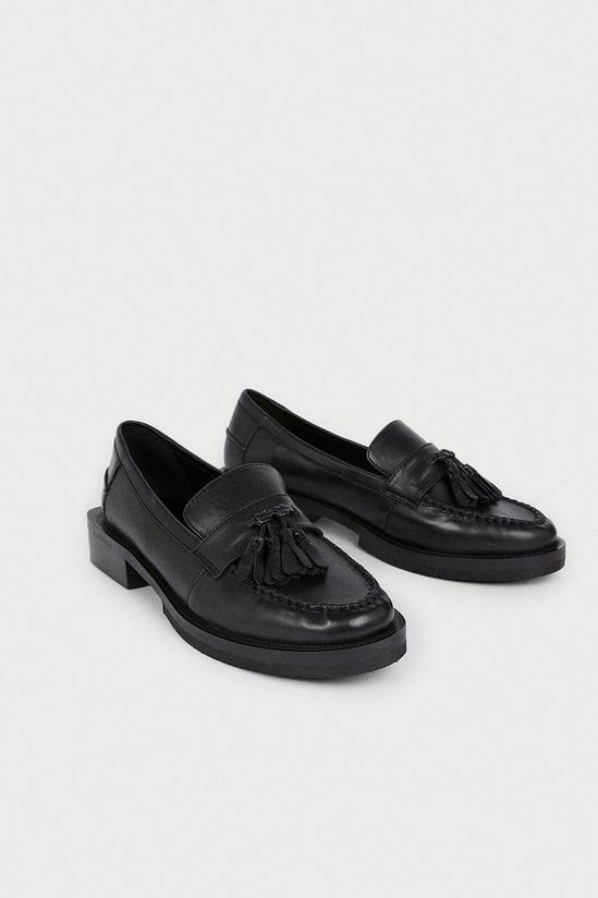 Warehouse Real Leather Tassel Detail Loafer 2