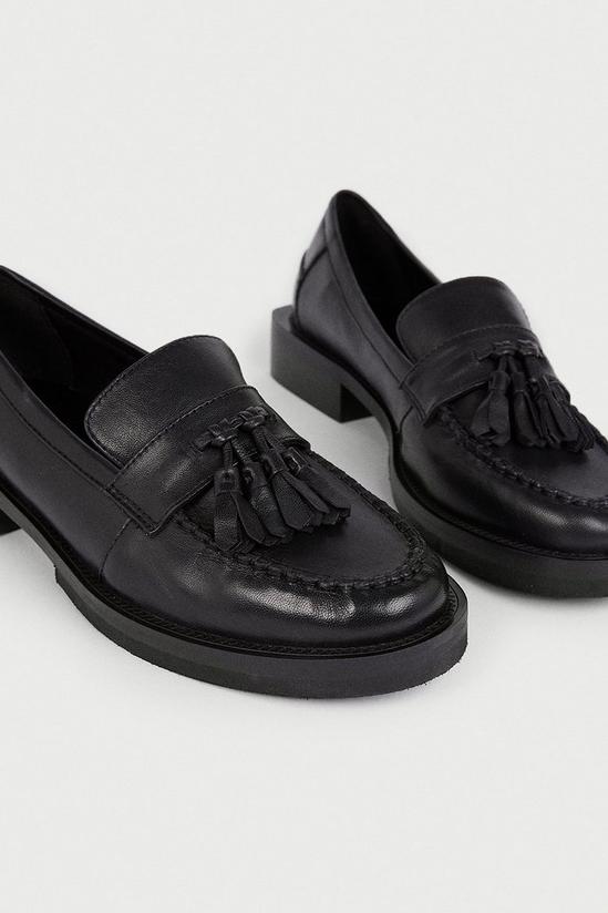 Warehouse Real Leather Tassel Detail Loafer 3