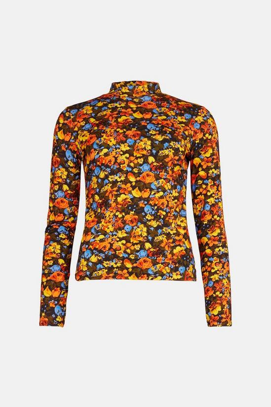 Warehouse Printed Funnel Neck Top 4