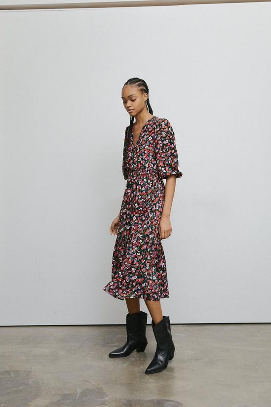 Warehouse Woven Shirred Waist Midi Tea Dress 1