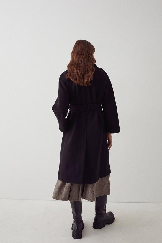 Warehouse Cosy Knit Back Belted Wrap Coat 3
