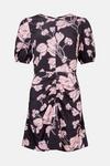 Warehouse Ruched Front Mini Dress In Floral thumbnail 4