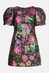 Warehouse Jacquard Puff Ball Sleeve Mini Dress thumbnail 5