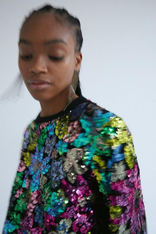 Warehouse Floral Sequin Sweat 2