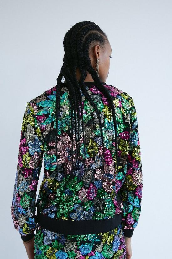 Warehouse Floral Sequin Sweat 3