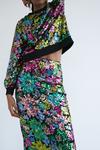 Warehouse Floral Sequin Midi Skirt thumbnail 1