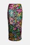 Warehouse Floral Sequin Midi Skirt thumbnail 5