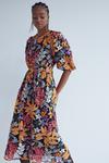 Warehouse Floral Embroidery Sequin Tie Back Midi thumbnail 1