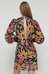 Warehouse Floral Embroidery Sequin Wrap Mini Dress thumbnail 3