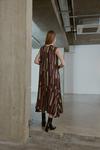 Warehouse Premium Satin Block Print Midi Dress With Frill thumbnail 3