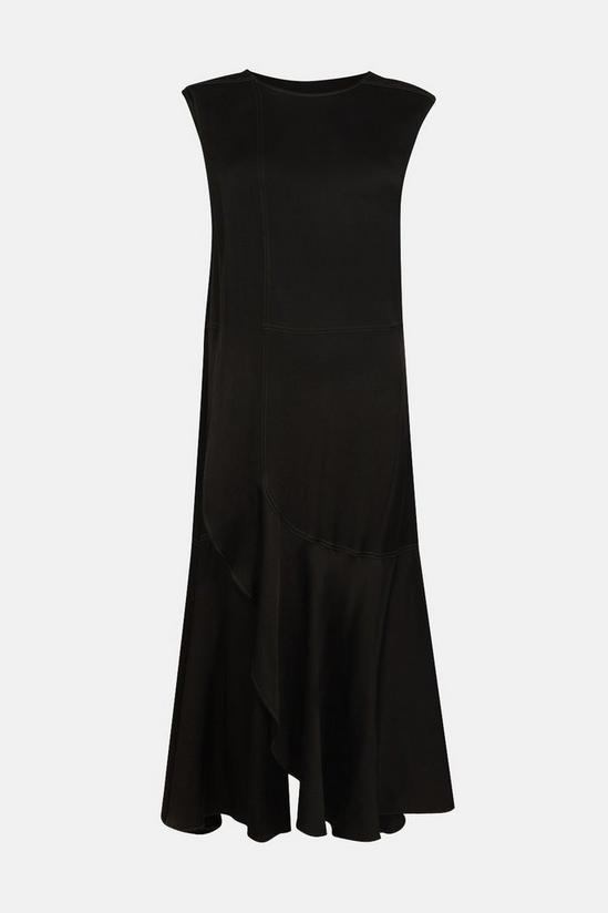Warehouse Premium Satin Sleeveless Midi Dress With Frill 4