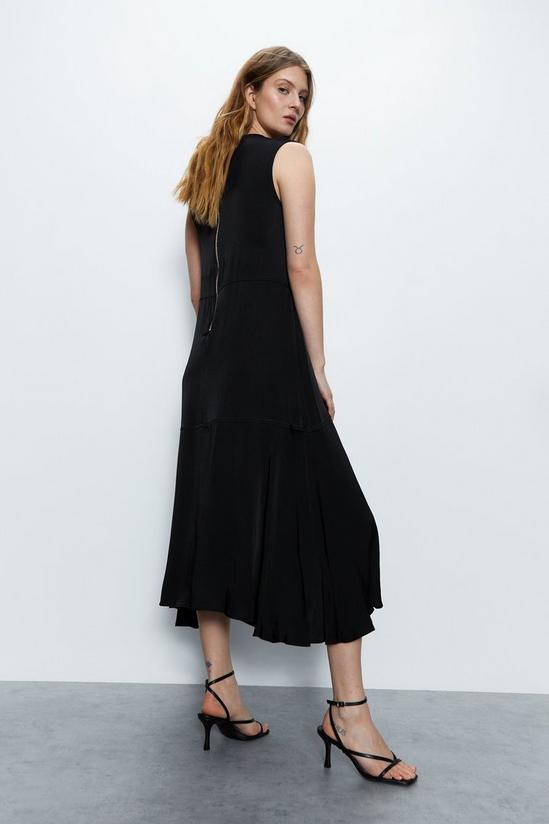 Warehouse Premium Satin Sleeveless Midi Dress With Frill 5