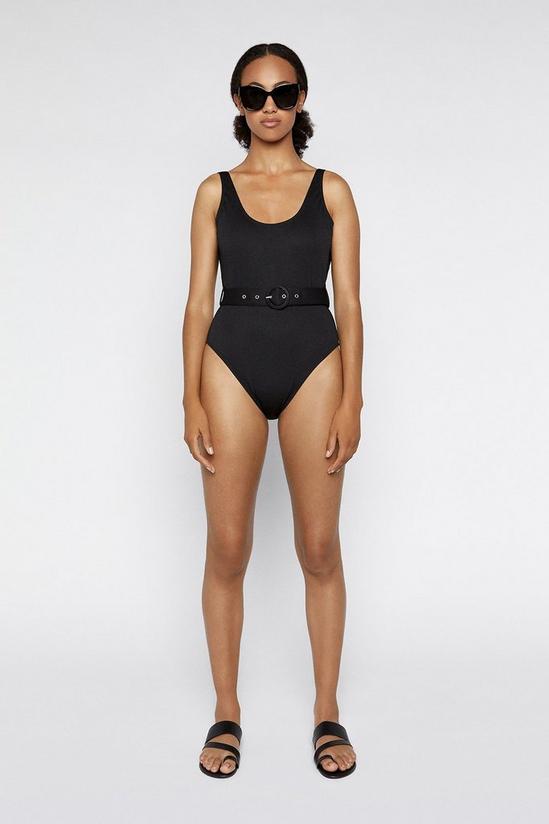 Warehouse Textured Belted Swimsuit 1