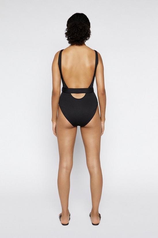 Warehouse Textured Belted Swimsuit 4