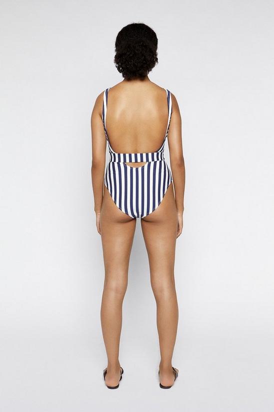 Warehouse Breton Stripe Belted Swimsuit 4