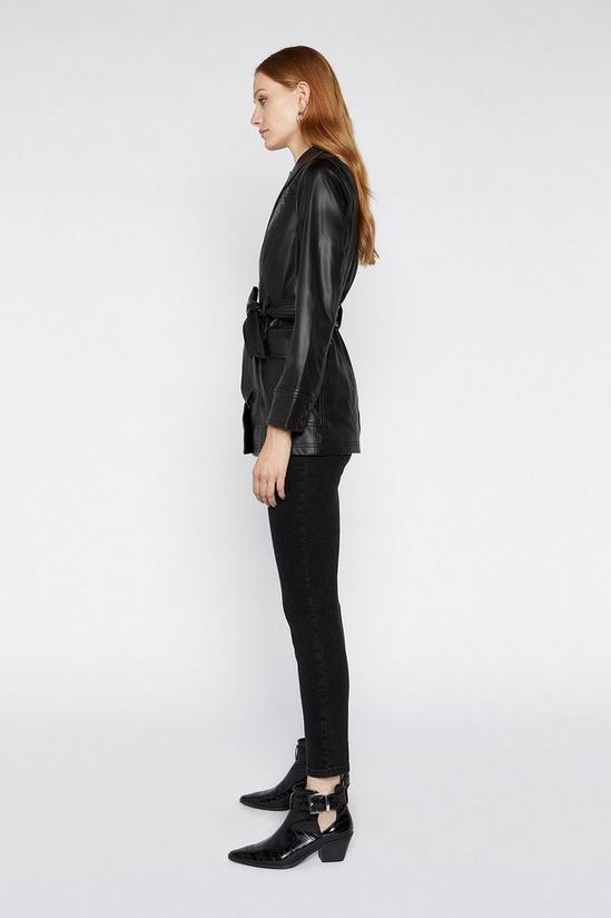 Warehouse Belted Faux Leather Jacket 3
