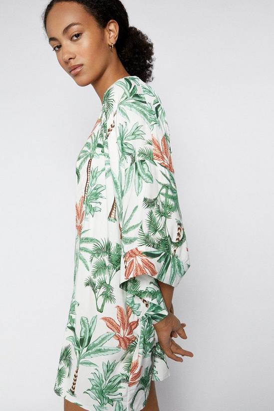 Warehouse Tropical Palm Print Kimono 2