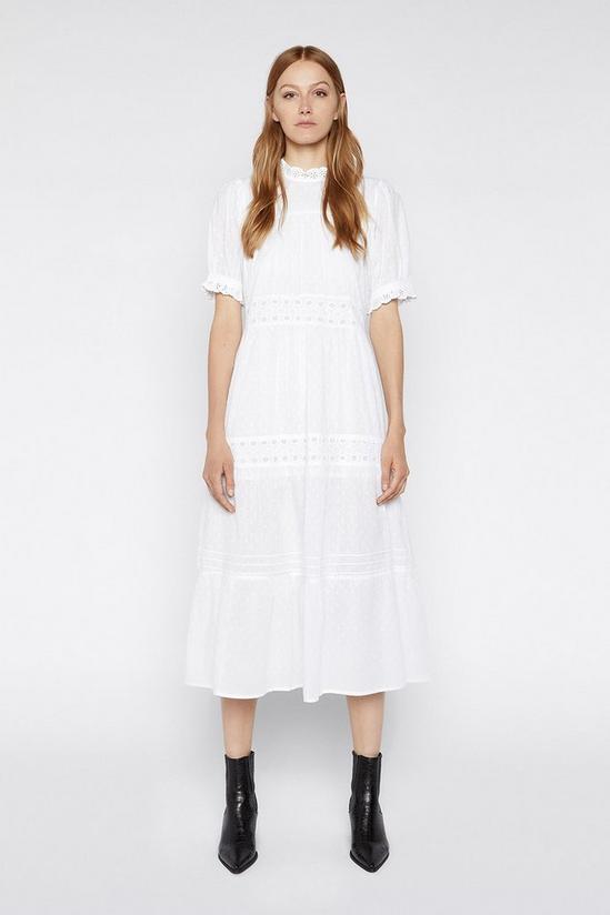 Warehouse Embroidered Tiered Midi Dress 1