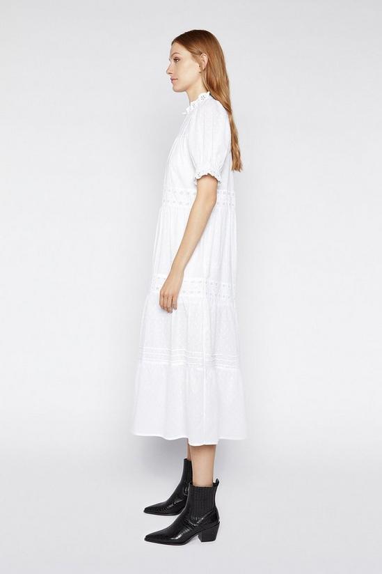 Warehouse Embroidered Tiered Midi Dress 3