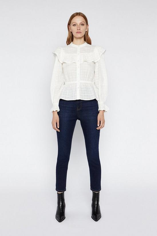 Warehouse Textured Frill Front Blouse 1