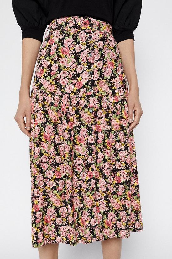 Warehouse Floral Belted Midi Skirt 2
