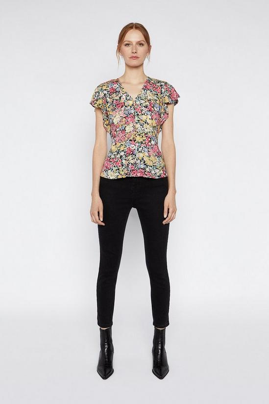 Warehouse Floral Button Front Top 1