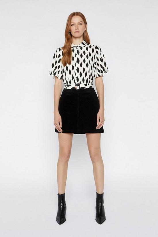 Warehouse Ikat Cropped Belted Blouse 1