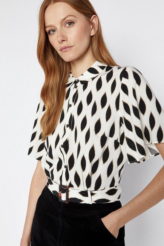Warehouse Ikat Cropped Belted Blouse 2