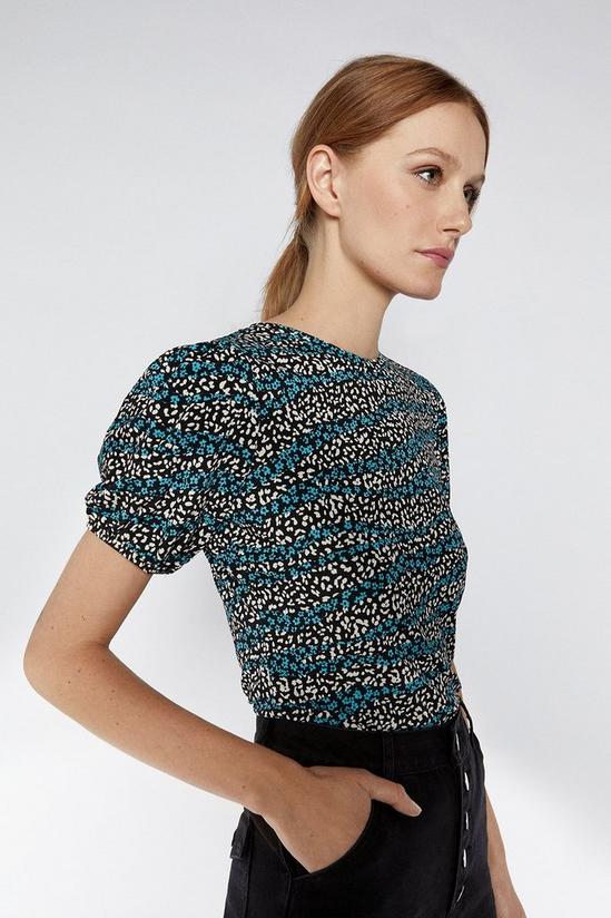 Warehouse Animal Floral Puff Sleeve Top 2