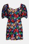 Warehouse Rainbow Sequin Puff Sleeve Mini Dress thumbnail 4