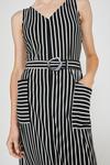 Warehouse Stripe Belted V Neck Midi Dress thumbnail 2