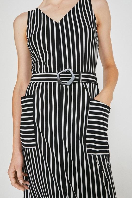 Warehouse Stripe Belted V Neck Midi Dress 2