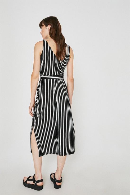 Warehouse Stripe Belted V Neck Midi Dress 3