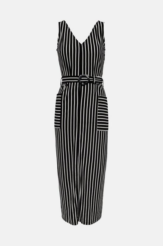 Warehouse Stripe Belted V Neck Midi Dress 5