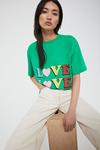 Warehouse Violet Eclectic Cotton Love Front Print Tee thumbnail 1